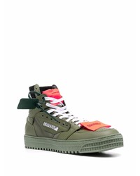 Baskets montantes en cuir olive Off-White