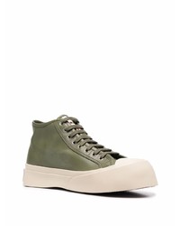 Baskets montantes en cuir olive Marni