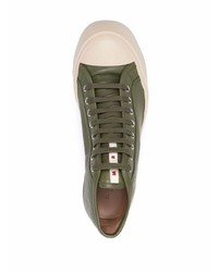 Baskets montantes en cuir olive Marni