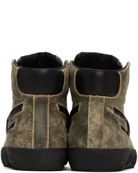 Baskets montantes en cuir olive Diesel