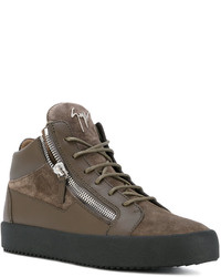 Baskets montantes en cuir olive Giuseppe Zanotti Design