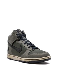 Baskets montantes en cuir olive Nike