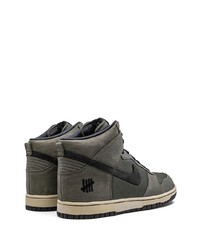 Baskets montantes en cuir olive Nike