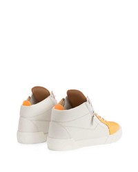 Baskets montantes en cuir orange Giuseppe Zanotti