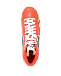 Baskets montantes en cuir orange Nike