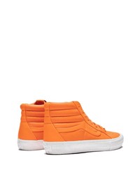 Baskets montantes en cuir orange Vans