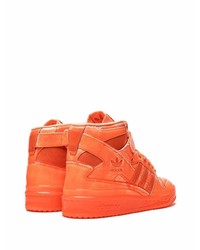 Baskets montantes en cuir orange adidas