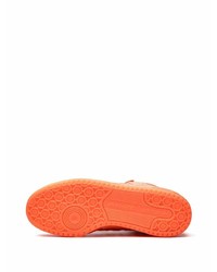 Baskets montantes en cuir orange adidas