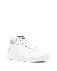 Baskets montantes en cuir ornées blanches VERSACE JEANS COUTURE