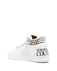 Baskets montantes en cuir ornées blanches VERSACE JEANS COUTURE