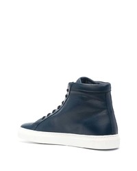 Baskets montantes en cuir ornées bleu marine Philipp Plein