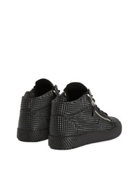 Baskets montantes en cuir ornées noires Giuseppe Zanotti