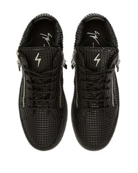 Baskets montantes en cuir ornées noires Giuseppe Zanotti