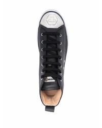 Baskets montantes en cuir ornées noires Philipp Plein