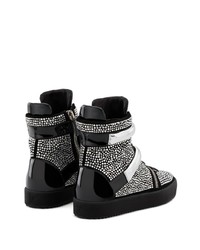 Baskets montantes en cuir ornées noires Giuseppe Zanotti