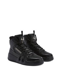 Baskets montantes en cuir ornées noires Giuseppe Zanotti