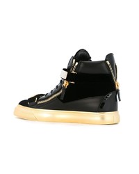 Baskets montantes en cuir ornées noires Giuseppe Zanotti Design