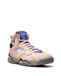 Baskets montantes en cuir roses Jordan