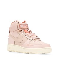 Baskets montantes en cuir roses Nike