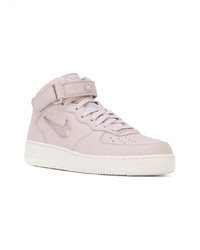 Baskets montantes en cuir roses Nike