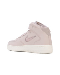 Baskets montantes en cuir roses Nike