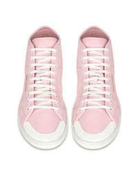 Baskets montantes en cuir roses Saint Laurent