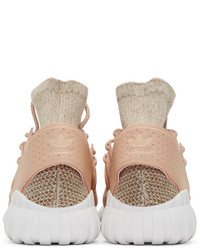 Baskets montantes en cuir roses adidas