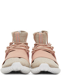 Baskets montantes en cuir roses adidas