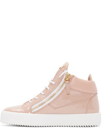 Baskets montantes en cuir roses Giuseppe Zanotti