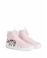 Baskets montantes en cuir roses Giuseppe Zanotti