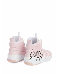 Baskets montantes en cuir roses Giuseppe Zanotti