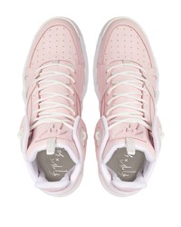 Baskets montantes en cuir roses Giuseppe Zanotti