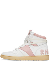 Baskets montantes en cuir roses Rhude