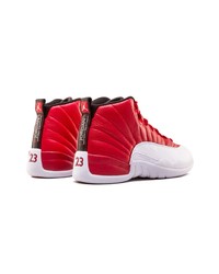Baskets montantes en cuir rouges Jordan