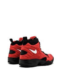 Baskets montantes en cuir rouges Nike