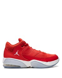 Baskets montantes en cuir rouges Jordan