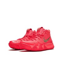 Baskets montantes en cuir rouges Nike