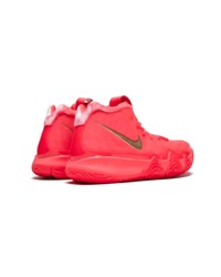 Baskets montantes en cuir rouges Nike