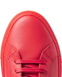 Baskets montantes en cuir rouges Givenchy