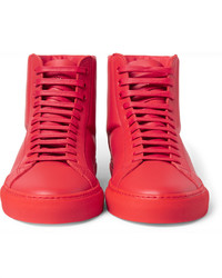 Baskets montantes en cuir rouges Givenchy