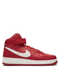 Baskets montantes en cuir rouges Nike