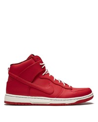Baskets montantes en cuir rouges Nike