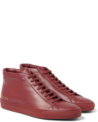 Baskets montantes en cuir rouges Common Projects