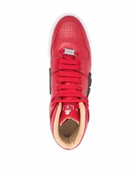 Baskets montantes en cuir rouges Philipp Plein