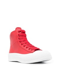 Baskets montantes en cuir rouges Alexander McQueen