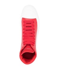 Baskets montantes en cuir rouges Alexander McQueen