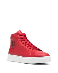 Baskets montantes en cuir rouges Philipp Plein