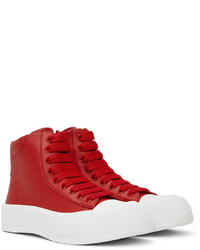 Baskets montantes en cuir rouges Alexander McQueen