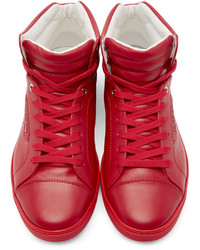 Baskets montantes en cuir rouges Dolce & Gabbana