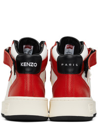 Baskets montantes en cuir rouges Kenzo
